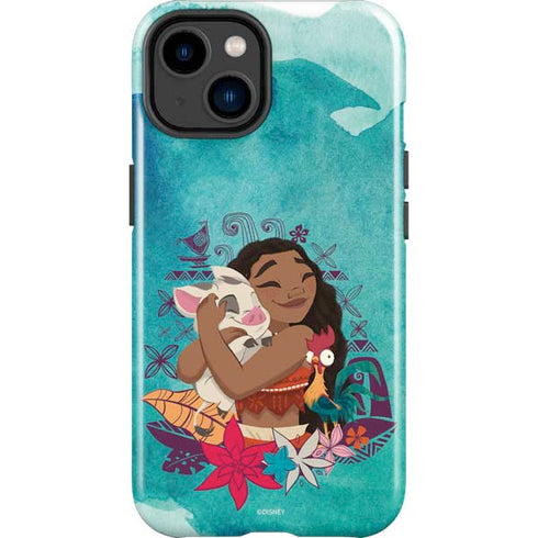 Disney Princess Moana with Pua and Heihei iPhone 15 Impact Case